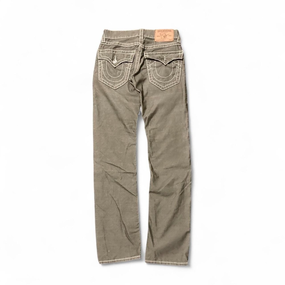 True religion Ricky relaxed straight corduroy pants flap pocket olive 28(28x32)